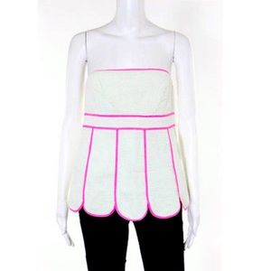 LILLY PULITZER COTTON STRIPED PLEATED BLOUSE